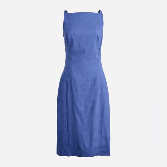 J.Crew High-neck sheath dress in stretch linen blend - Picture 6 of 7